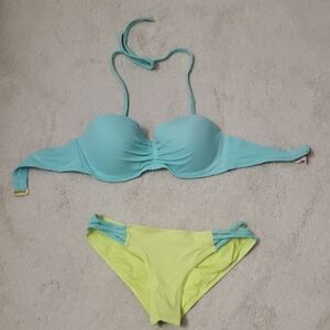 Victoria's Secret Seafoam and Yellow Women's Bikini